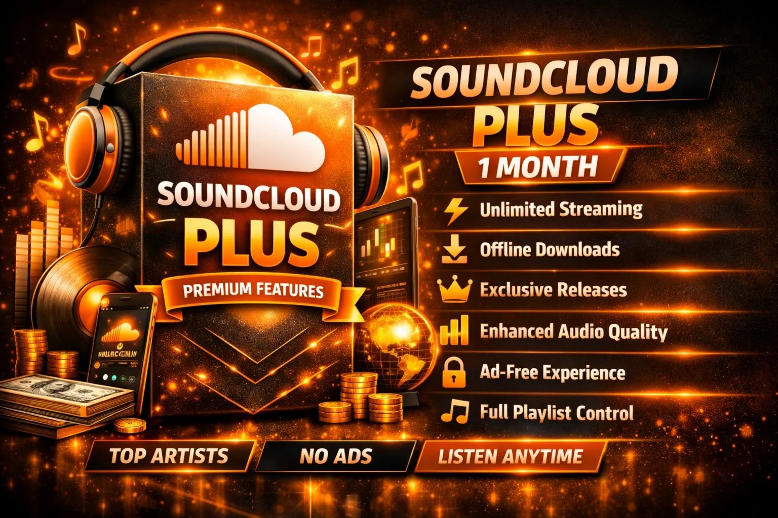 🎵 🎧 SOUNDCLOUD Go 1МЕСЯЦ  🔥 ЛИЧНЫЙ АККАУНТ ★ ГАРАНТИЯ💯 