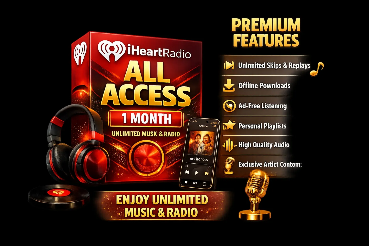 🔥 🎵 iHeartRadio All Access 1Месяц |💥 Безлимитная Музыка и Радио | Премиум Стриминг🎧 ⚡ 