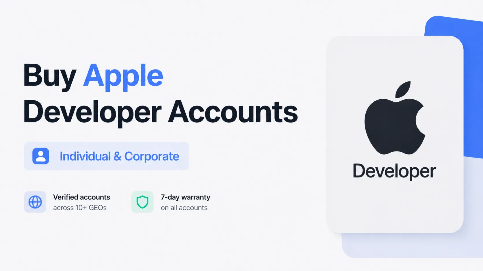 Apple Developer аккаунты – Individual и Corporate – 10+ ГЕО – 24/7 Поддержка