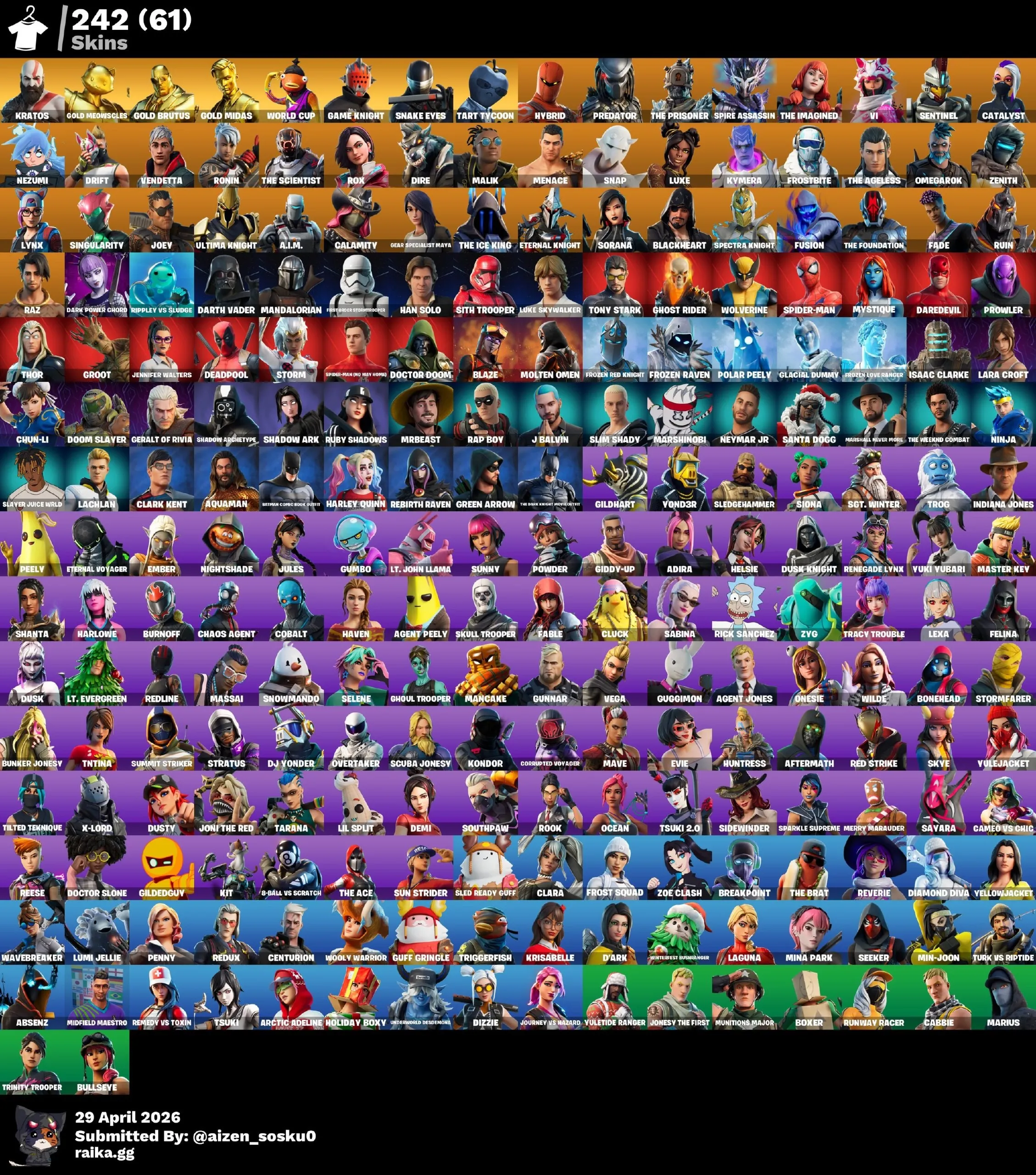 [PC/XBOX] LEVIATHAN Axe| +240 Skins, 250+ Pickaxes, 200+ Emotes | Full Access | Fast