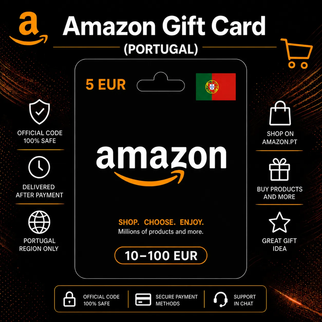 Amazon Gift Card (Португалия) 10–100 EUR | Код пополнения Amazon - irongamers.ru