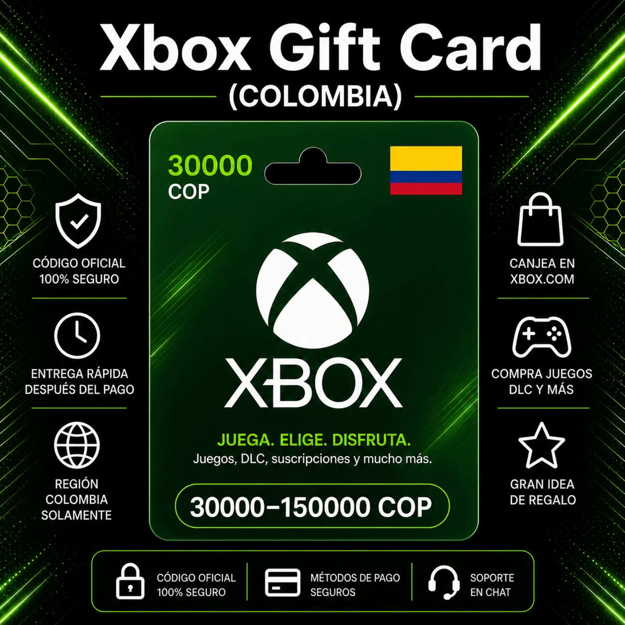 Xbox Gift Card (Колумбия) 30000–150000 COP | Код пополнения Xbox