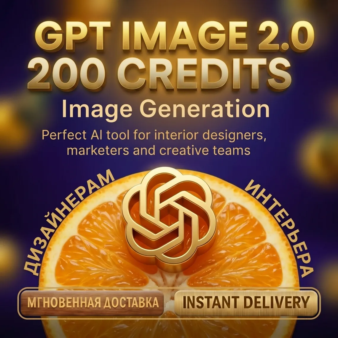 GPT Image 2.0 — 200 Кредитов для генерации изображений до 4К доступ Nano Banana 2|Pro