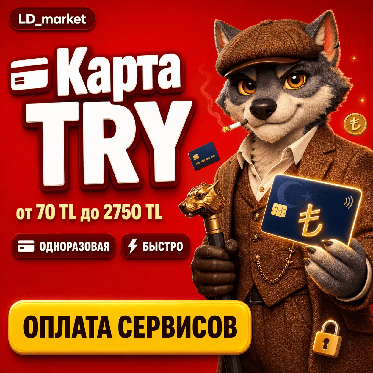 турецкая карта - оплата сервисов