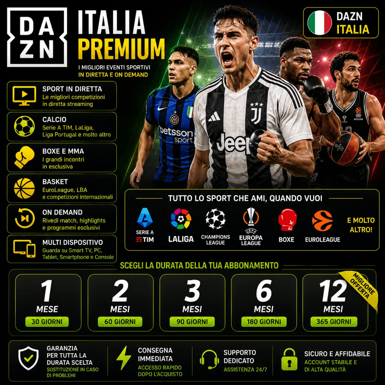⚽ DAZN Италия Подписка 1/3/6/12 месяца | Спорт | Гарантия ⚽ 