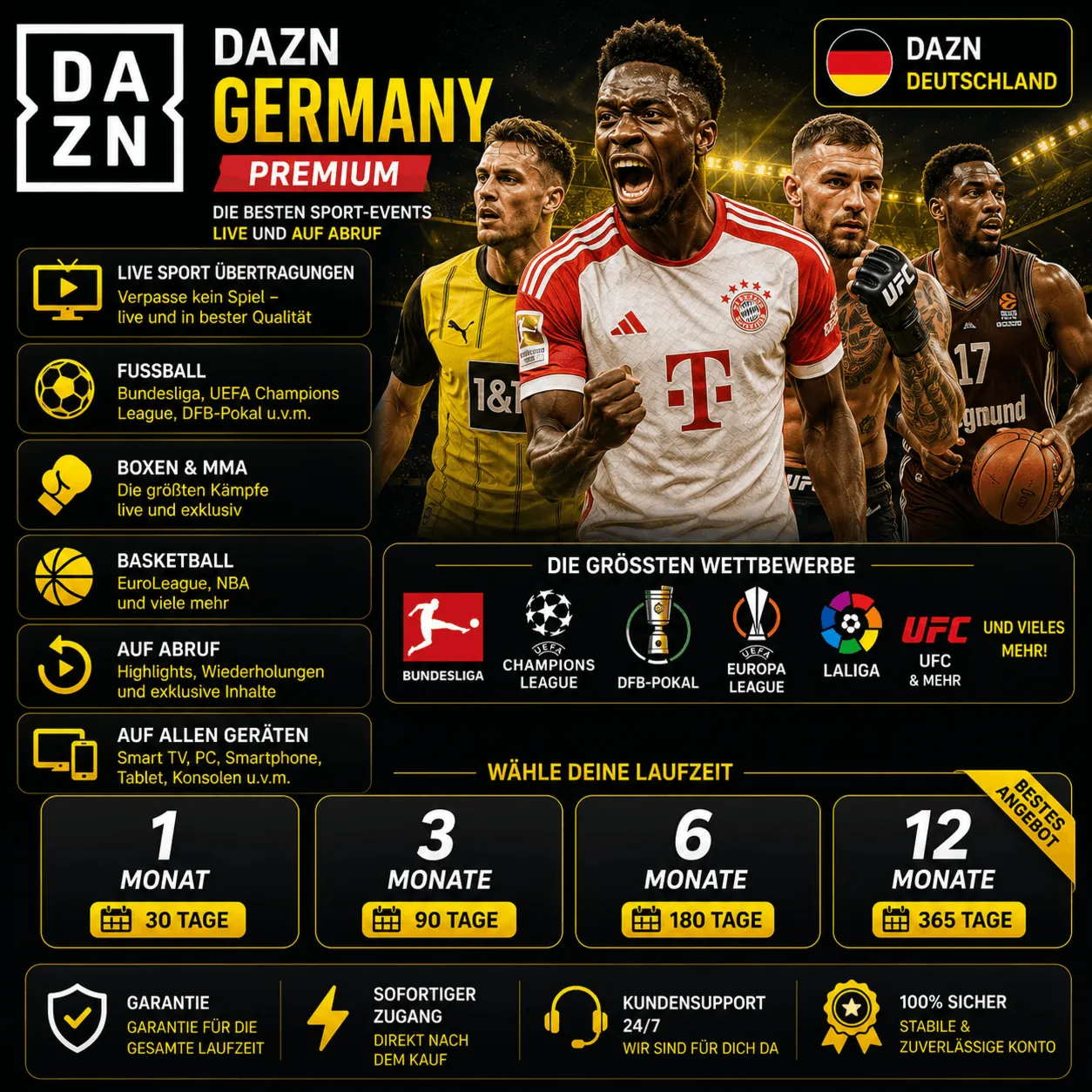 ⚽ DAZN Германия Подписка 1/3/6/12 месяца | Спорт | Гарантия ⚽ 