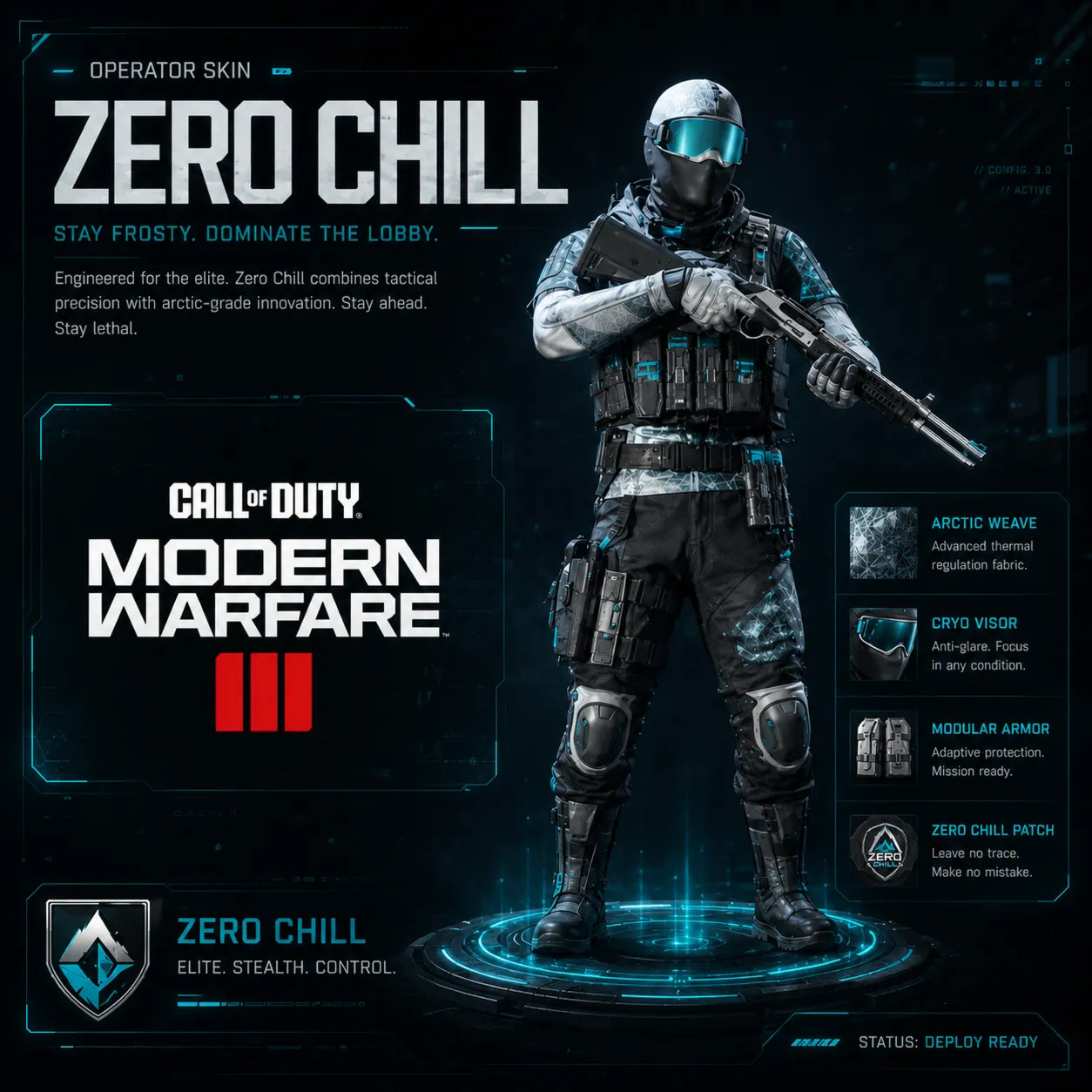 Ключ активации для скина оператора Zero Chill в Call of Duty MW3