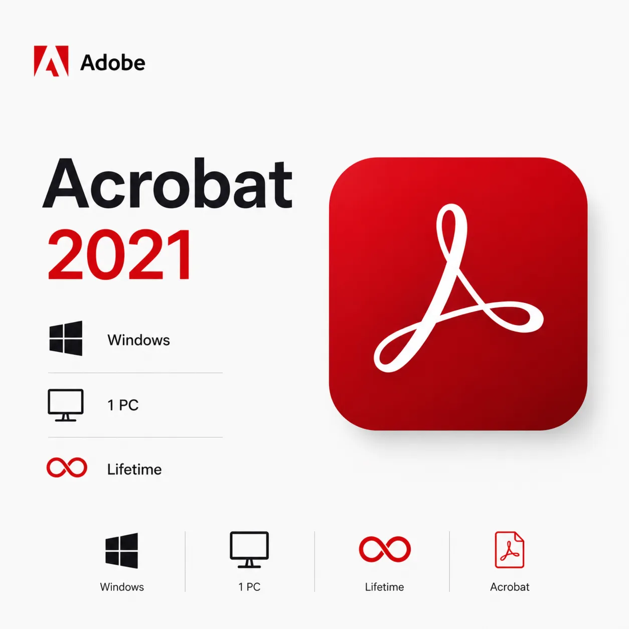 Adobe Acrobat Pro DC 2021 ОС Windows 1 PC 🔄 Lifetime🔄 