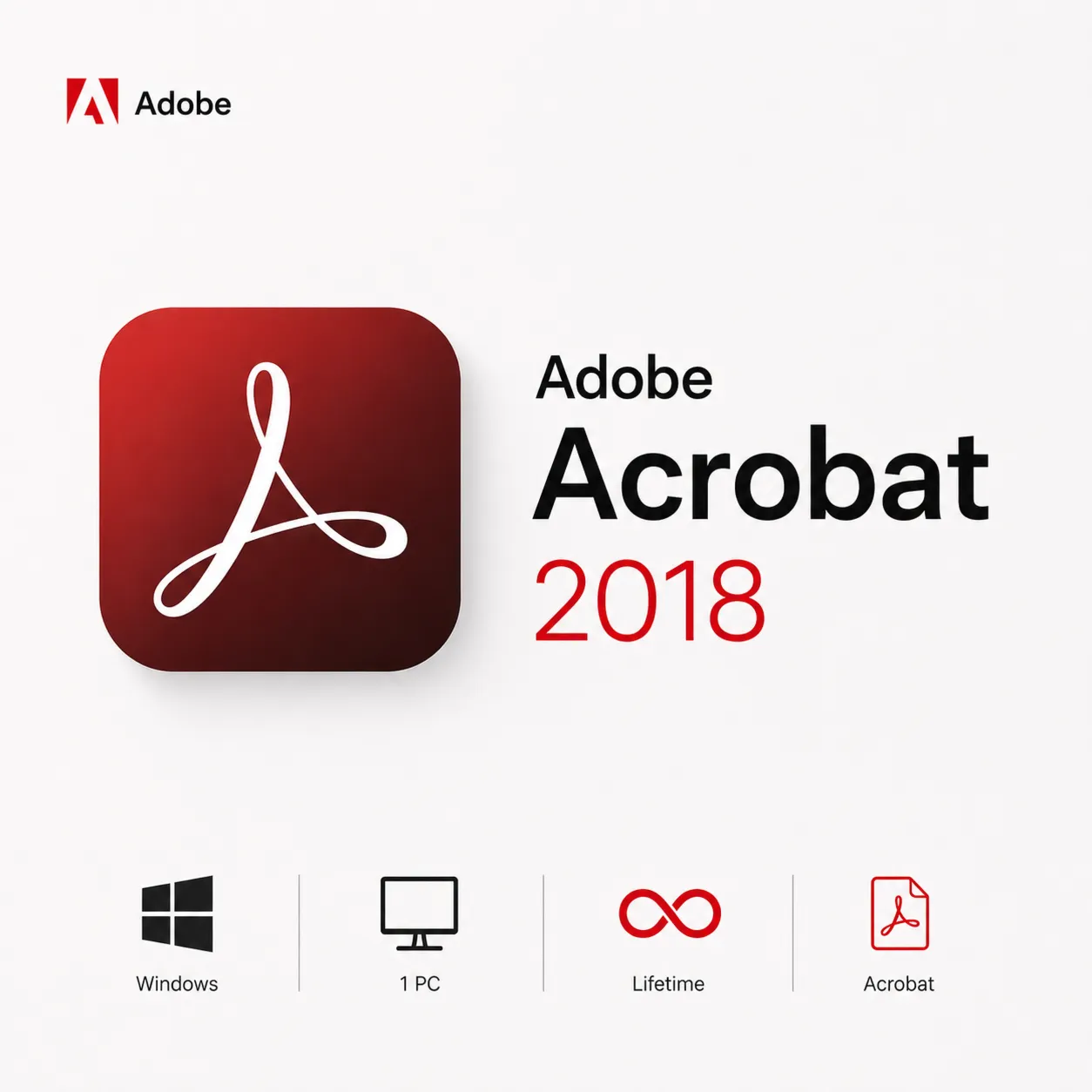 Adobe Acrobat Pro 2018 ОС Windows 1 PC Lifetime - irongamers.ru