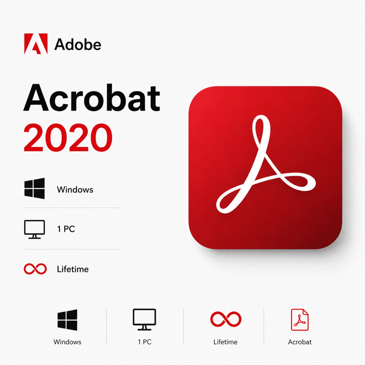 Adobe Acrobat 2020 ОС Windows 1 PC Lifetime - irongamers.ru