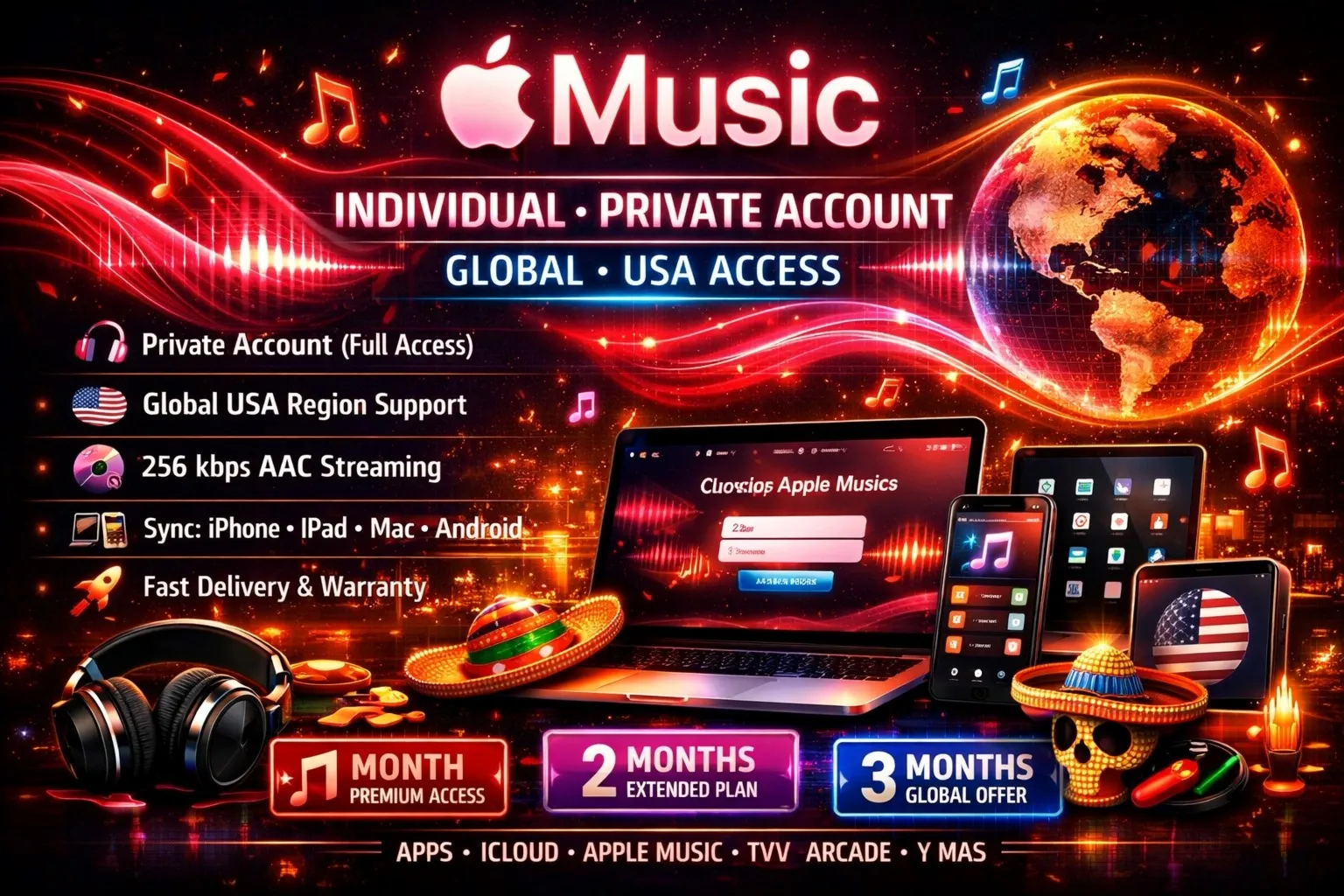 🔥 🎶 ✨ APPLE 🍎 MUSIC 2МЕСЯЦА 🔥 ГЛОБАЛЬНЫЙ💥 ИНДИВИДУАЛЬНЫЙ💥 ЧАСТНЫЕ🔥 АККАУНТЫ🎧 💯 💯 