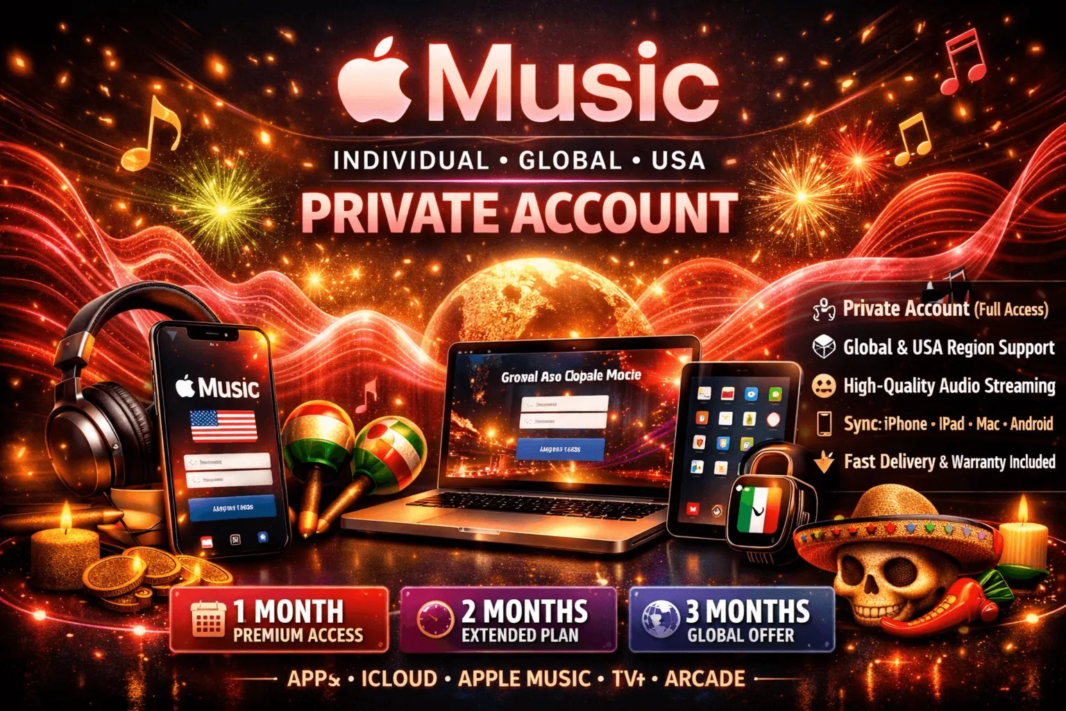 🔥 🎶 ✨ APPLE 🍎 MUSIC 2МЕСЯЦА 🔥 ГЛОБАЛЬНЫЙ💥 ИНДИВИДУАЛЬНЫЙ💥 ЧАСТНЫЕ🔥 АККАУНТЫ🎧 💯 💯 