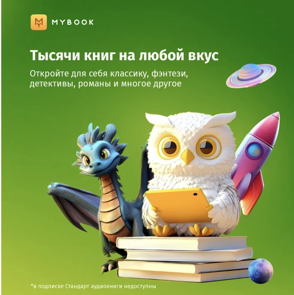 Подписка на книги Mybook Стандарт - 12 месяцев