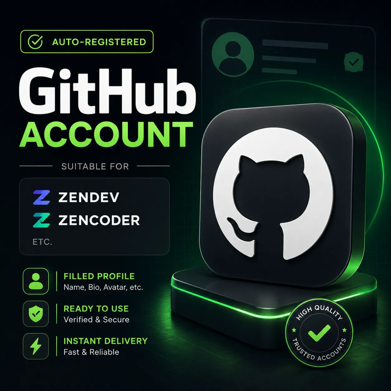 Аккаунт авторег GitHub | подходит для zeddev, zencoder и тд | заполнен профиль
