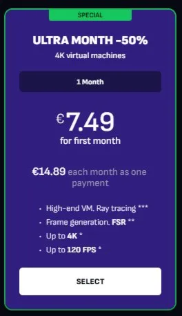 Boosteroid ULTRA скидка 50% на 1 месяц (для месячной подписки за 7.5 евро) - irongamers.ru