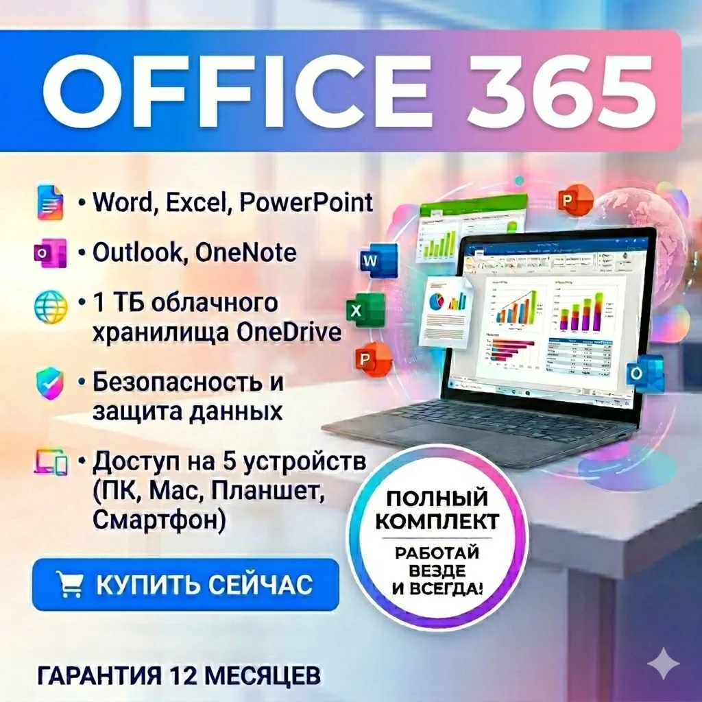 🔵 MICROSOFT OFFICE 365 НА ВАШ АККАУНТ (12 МЕСЯЦЕВ)