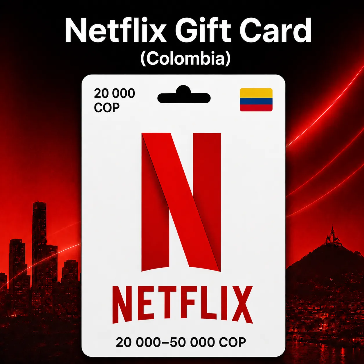 Netflix Gift Cards (Колумбия) 20 000–50 000 COP | Коды пополнения