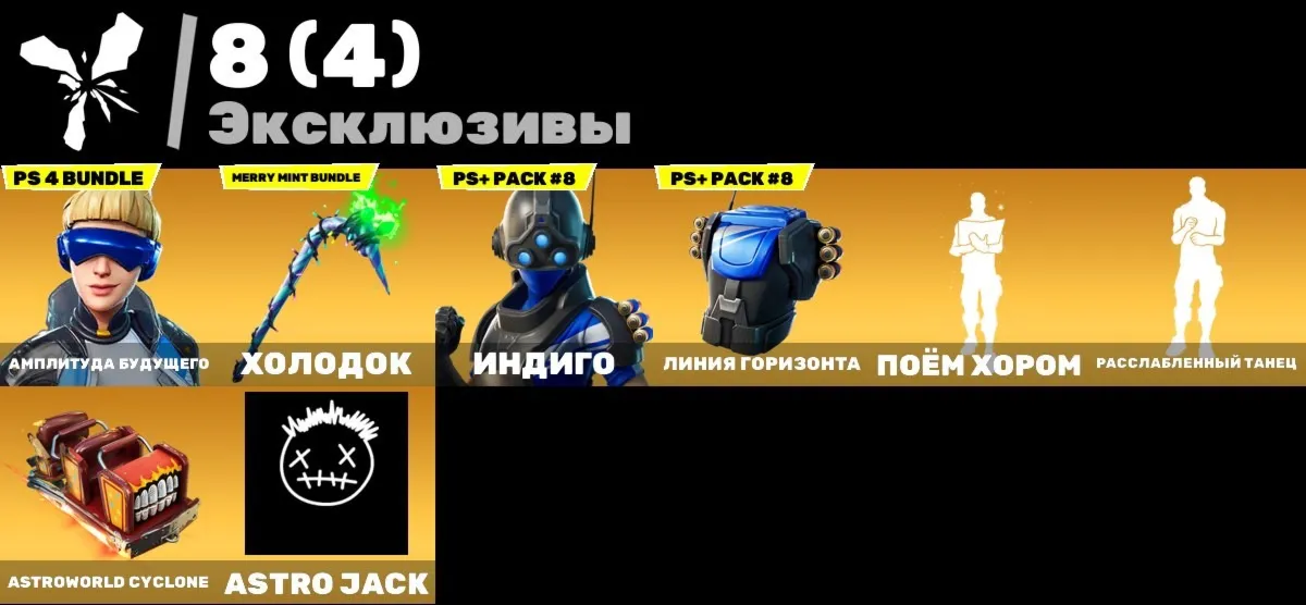 Мгновенный доступ•FN (все платформы)•53 skins•Merry mint axe•Полный доступ