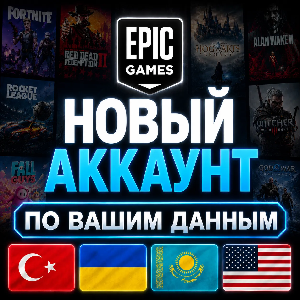 EPIC GAMES АККАУНТ ПО ВАШИМ ДАННЫМ | ТУРЦИЯ / УКРАИНА / КАЗАХСТАН / США - irongamers.ru