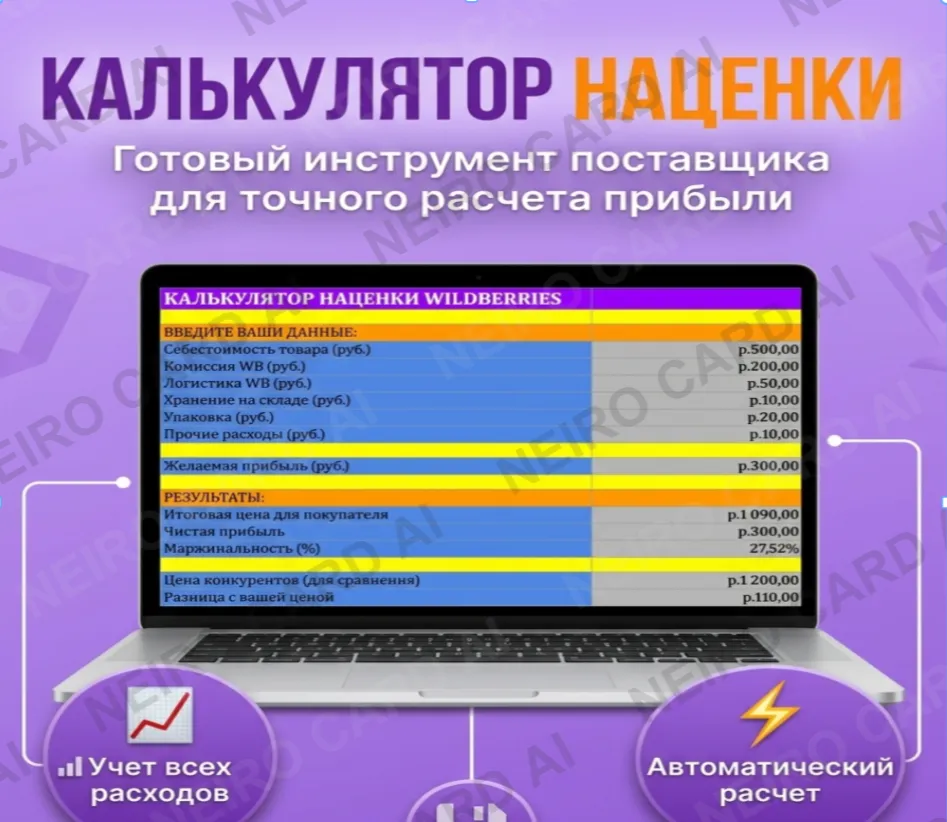 Калькулятор наценки для Wildberries | Авторасчёт прибыли | Excel + Google Таблицы