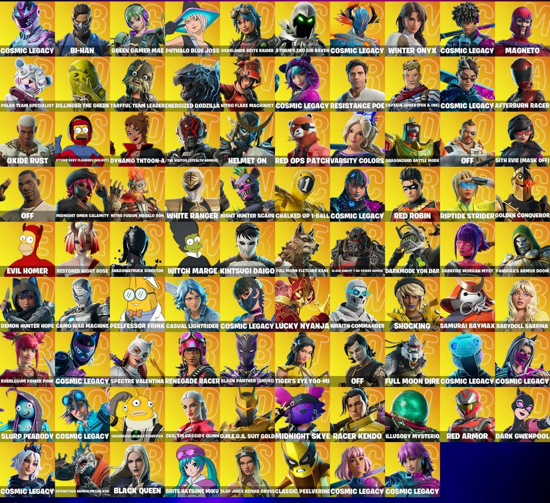 Мгновенный доступ•FN (все платформы)•291 skins (105 paid)•Lowlight•Полный доступ