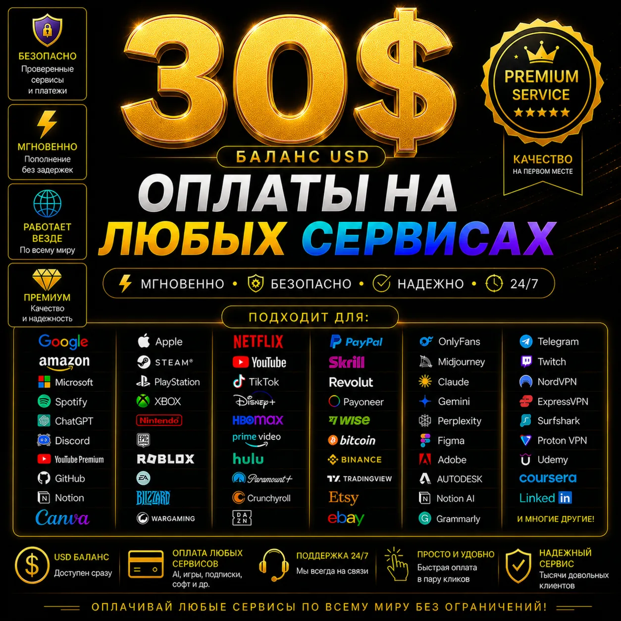 30$ Карта США для Steam, PSN, Xbox, хостинга и международных сайтов ✅ 