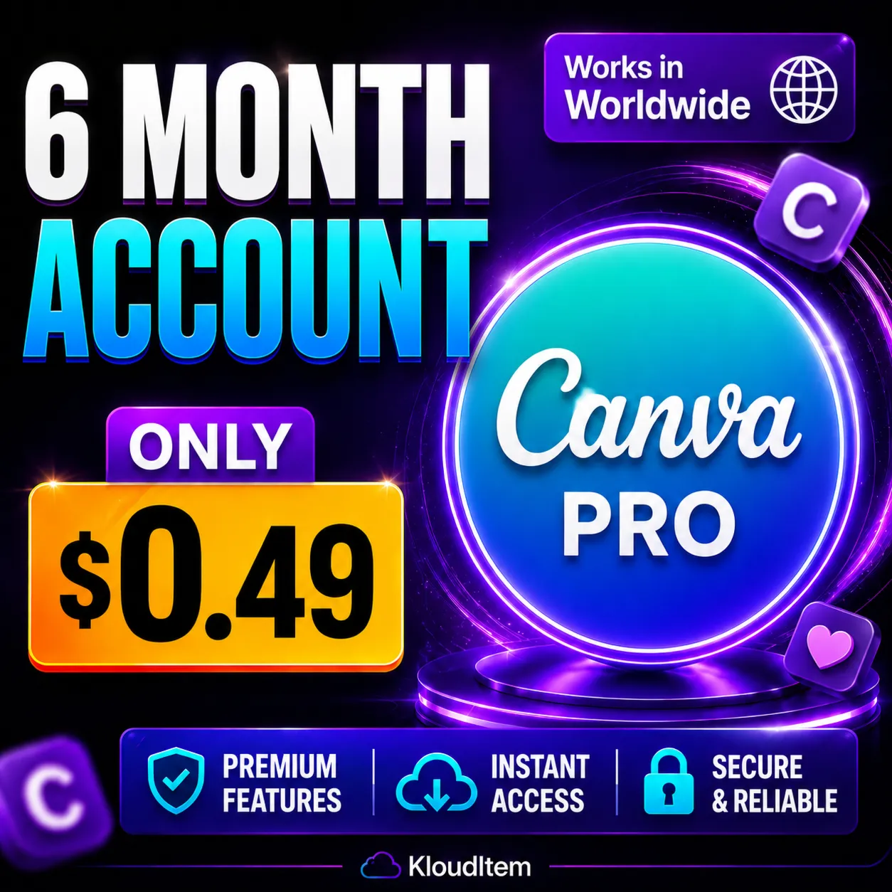 Canva Pro на 6 месяцев | В ваш аккаунт | Приглашение по электронной почте