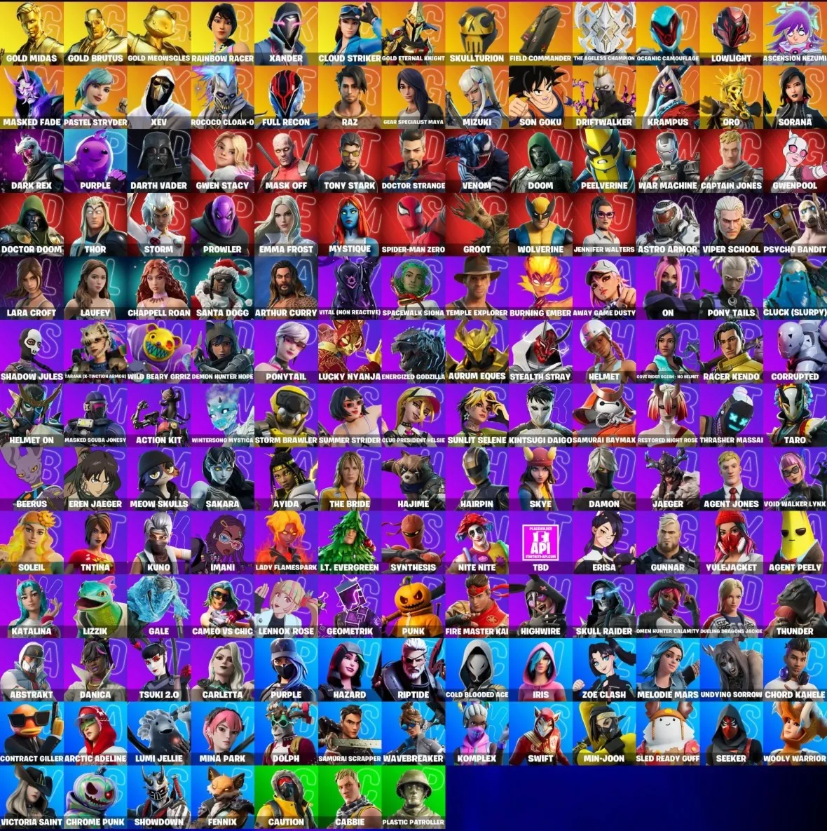Мгновенный доступ • FN (все платформы) • 163 skins • 500 VB • Полный доступ