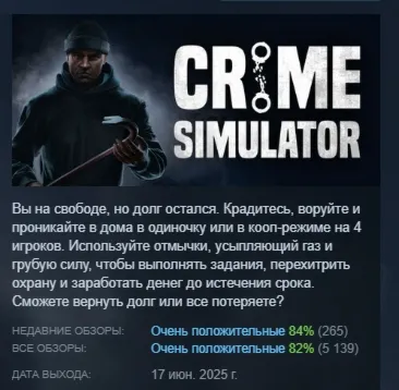 Crime Simulator АВТОДОСТАВКА STEAM GLOBAL МГНОВЕННО ЛИЦЕНЗИЯ