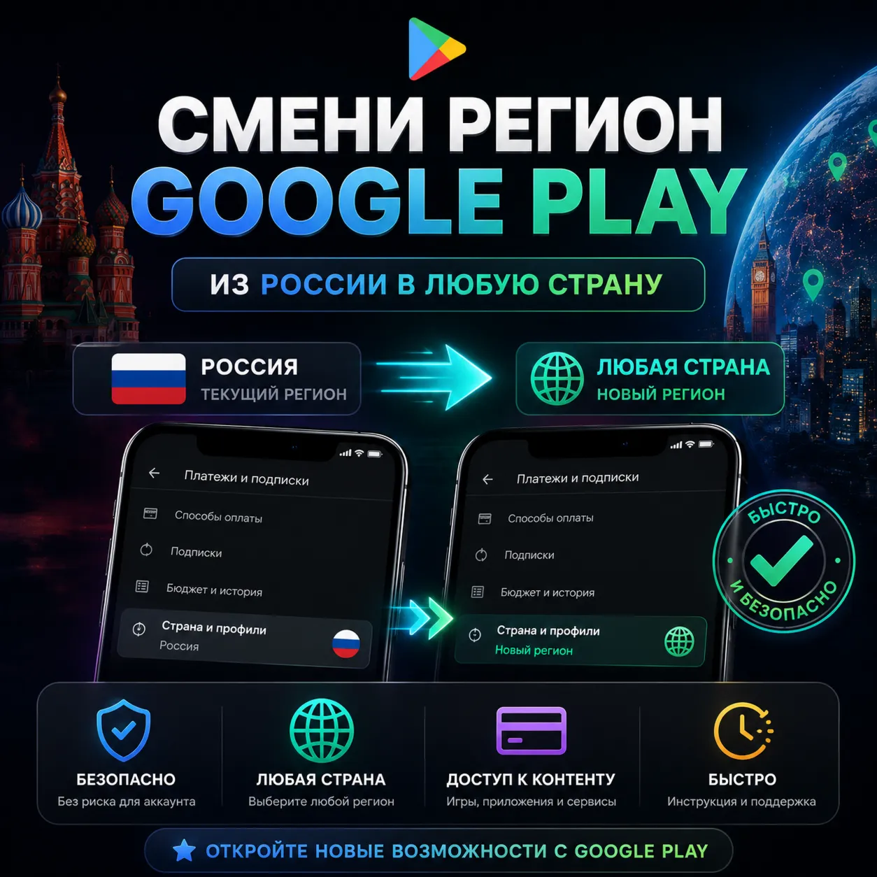 Изменение региона вашего аккаунта Google Play