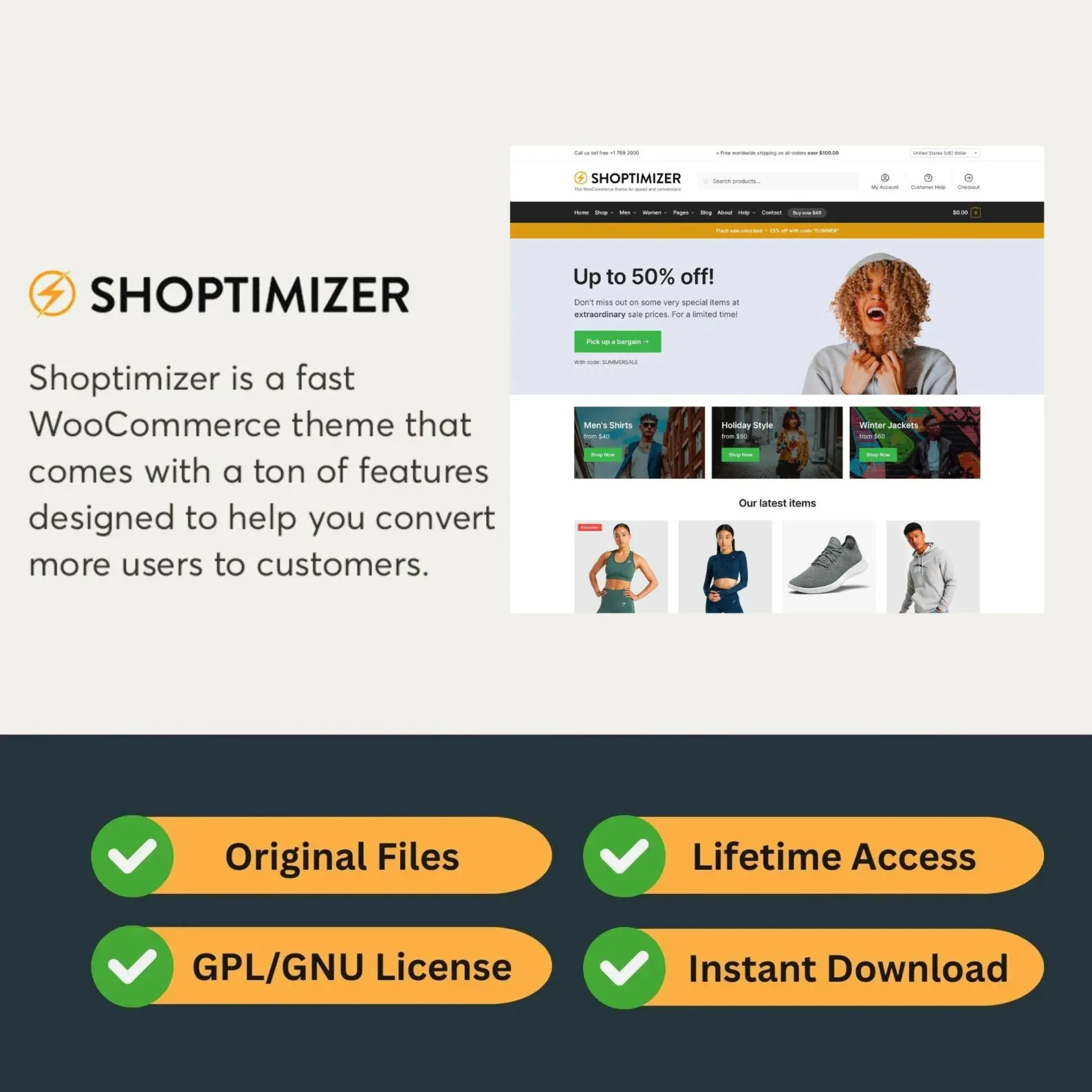 Shoptimizer Wordpress Theme на всю жизнь ( GPL Version )