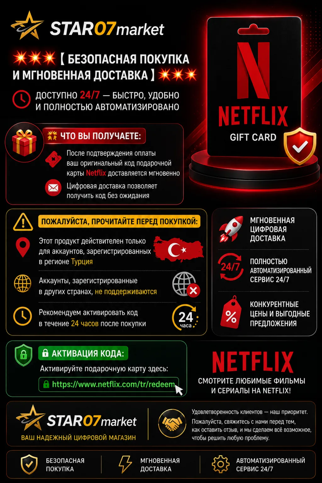 NETFLIX ПОДАРОЧНАЯ КАРТА 75 TL TURKEY GİFT CARD - irongamers.ru