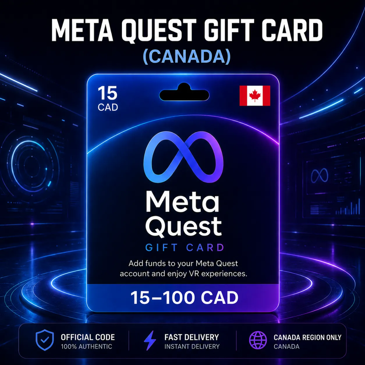 Meta Quest Gift Card (Канада) 15–100 CAD | Код пополнения - irongamers.ru