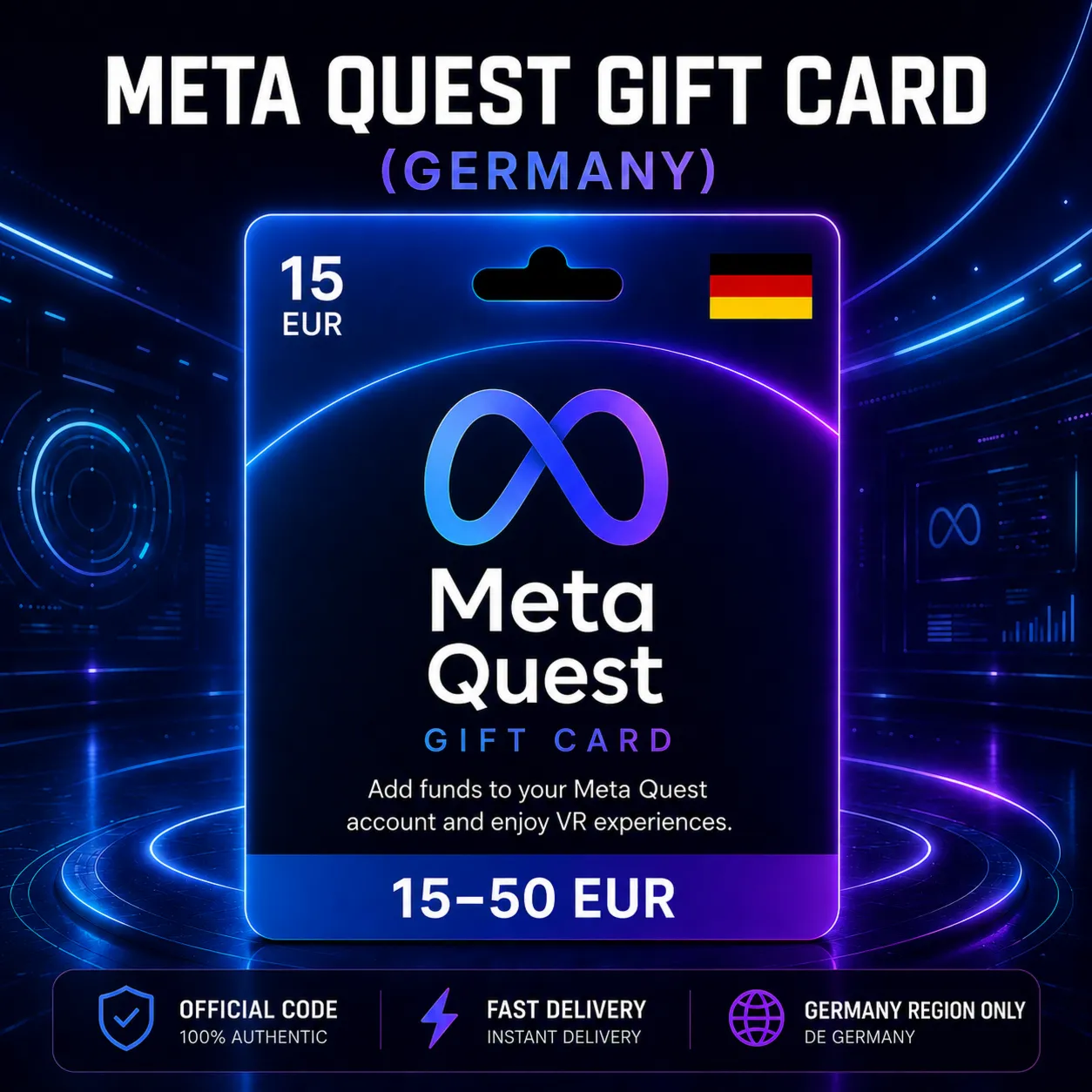 Meta Quest Gift Card (Германия) 15–50 EUR | Код пополнения - irongamers.ru