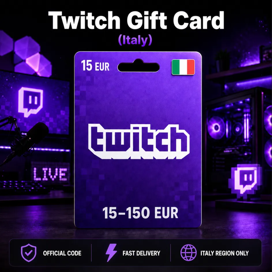 Twitch Gift Card (Италия) 15–150 EUR | Код пополнения