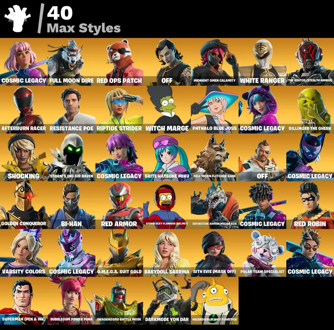 Мгновенный доступ • FN (все платформы) • 113 skins • 700 VB • Полный доступ