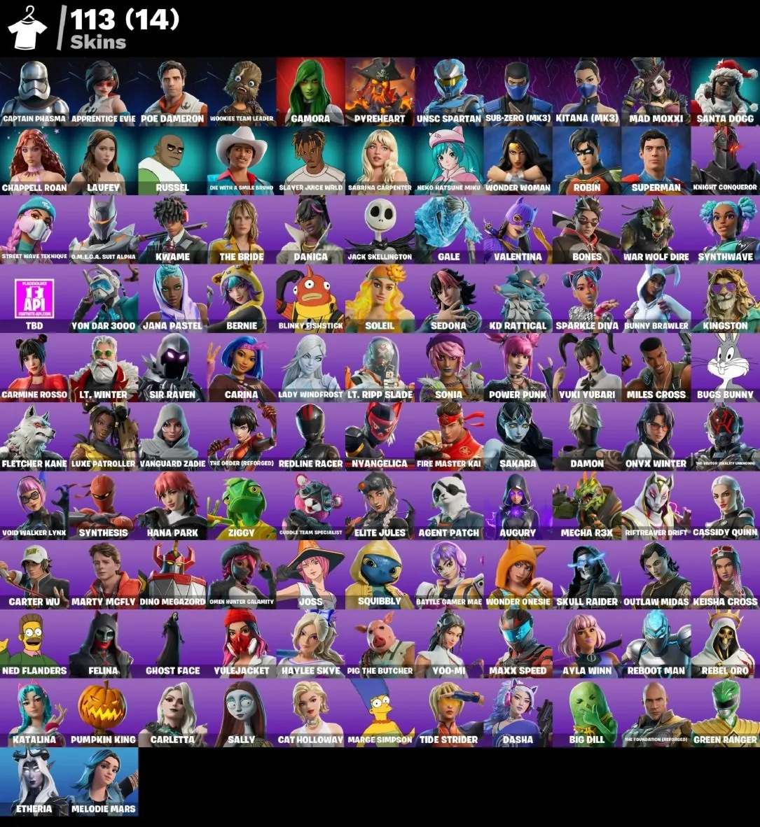 Мгновенный доступ • FN (все платформы) • 113 skins • 700 VB • Полный доступ