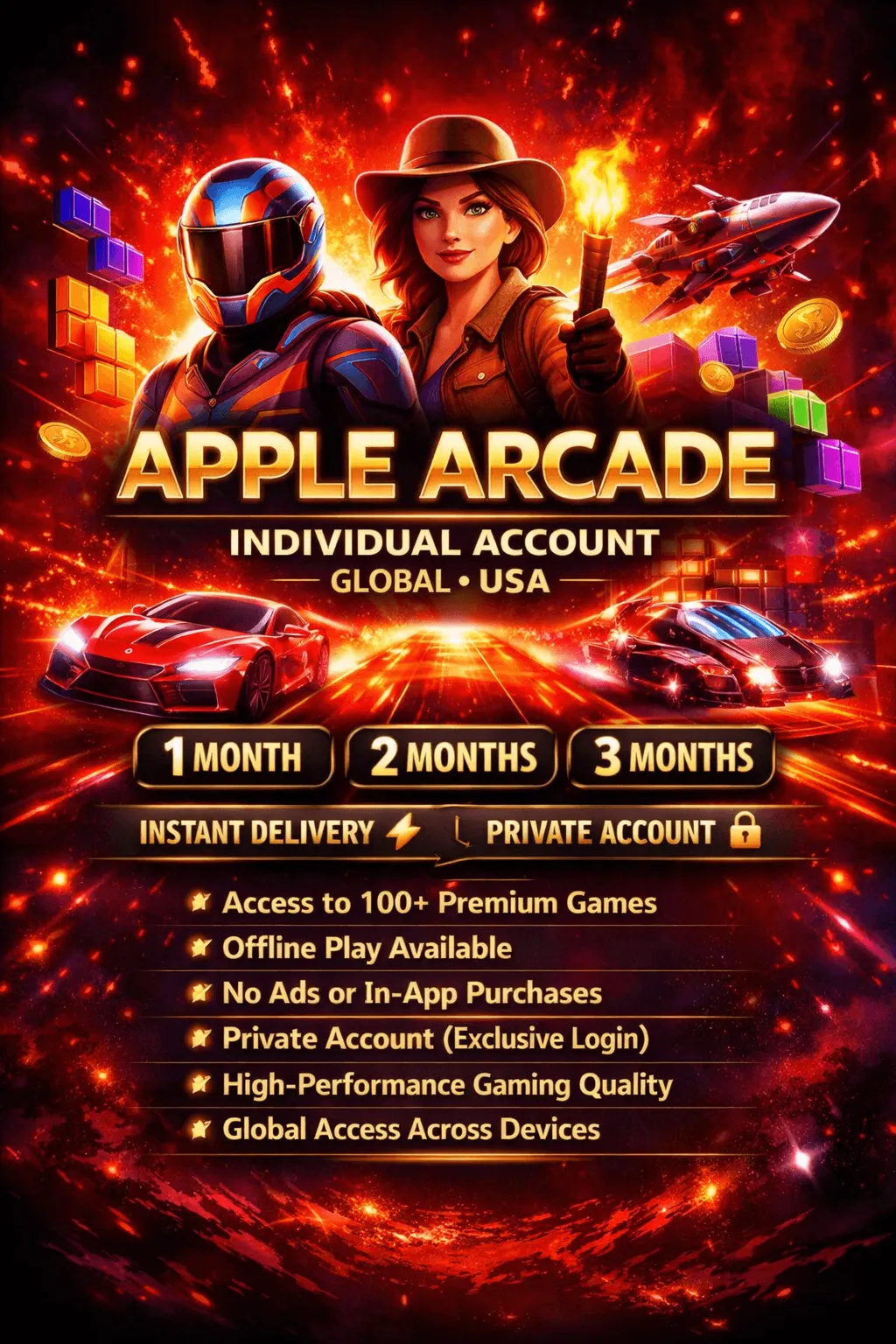 🕹 ️🍎 APPL🎯 ARCADE ГЛОБАЛЬНЫЙ💥 1/ 2/3/4 МЕСЯЦА 🔥 ИНДИВИДУАЛЬНЫЙ🎮 ПРИВАТНЫЙ АККАУНТ💥 💯 