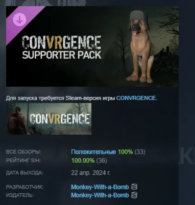 CONVRGENCE - Supporter Pack DLC АВТОДОСТАВКА STEAM РОССИЯ