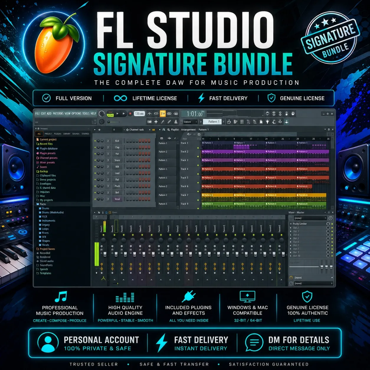 FL STUDIO 2025 SIGNATURE EDITION [LIFETIME LICENSE] MAC & PC