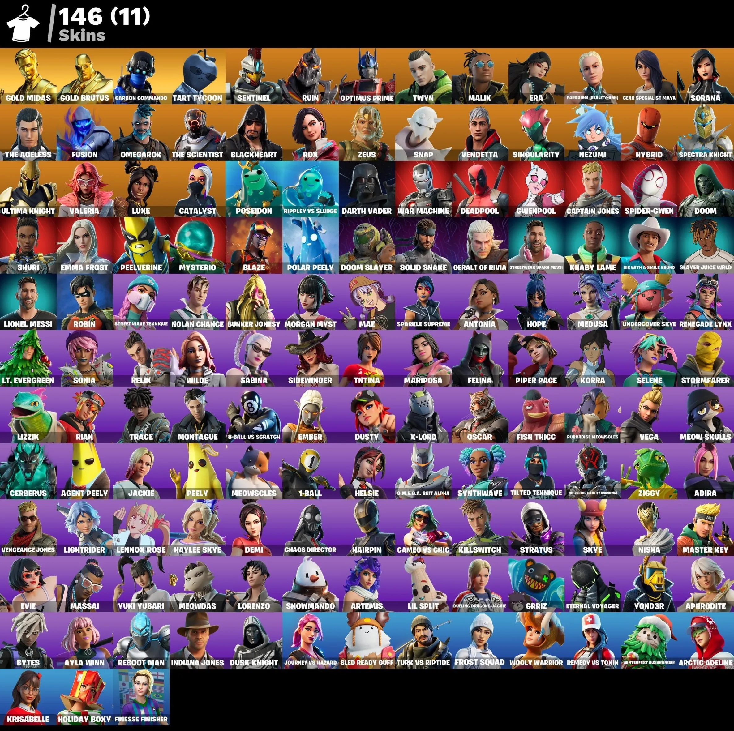 Мгновенный доступ • FN (все платформы) •  146 skins • Optimus Prime • Полный доступ
