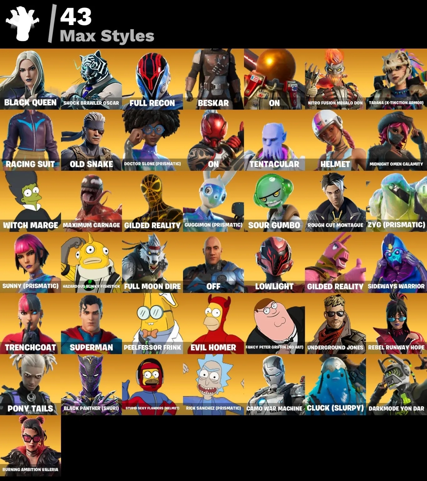 Мгновенный доступ • FN (все платформы) • 155 skins • Cloud Striker • Полный доступ