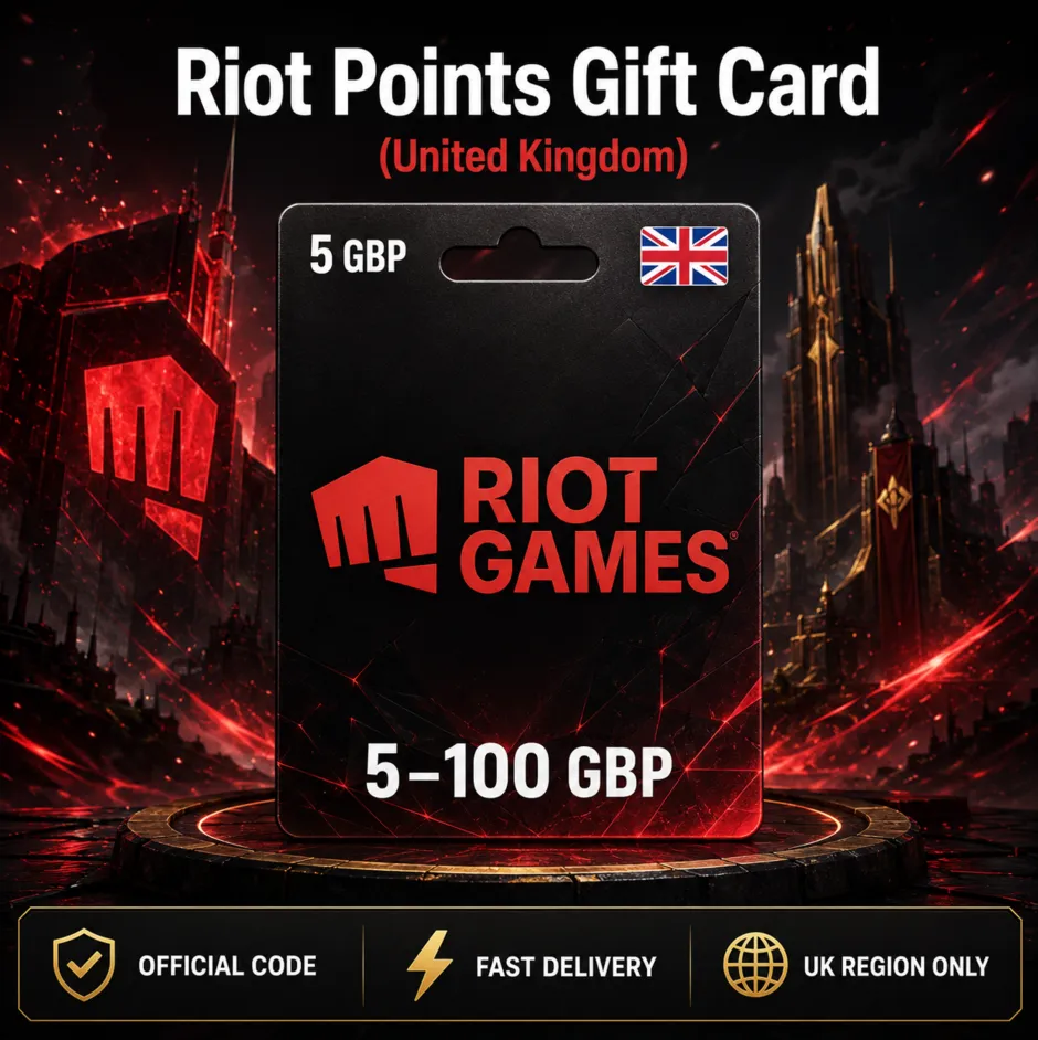 Riot Points Gift Card (Великобритания) 5–100 GBP | Код пополнения