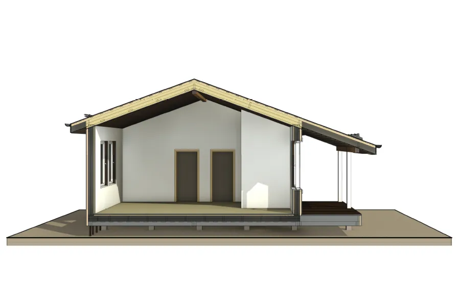 FH-10 — каркасный дом 96,1 м², 2 спальни, сауна и терраса