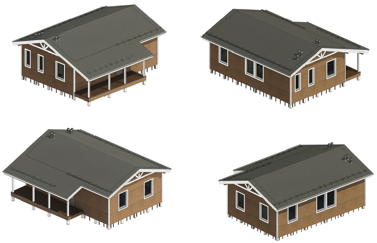 FH-10 — каркасный дом 96,1 м², 2 спальни, сауна и терраса