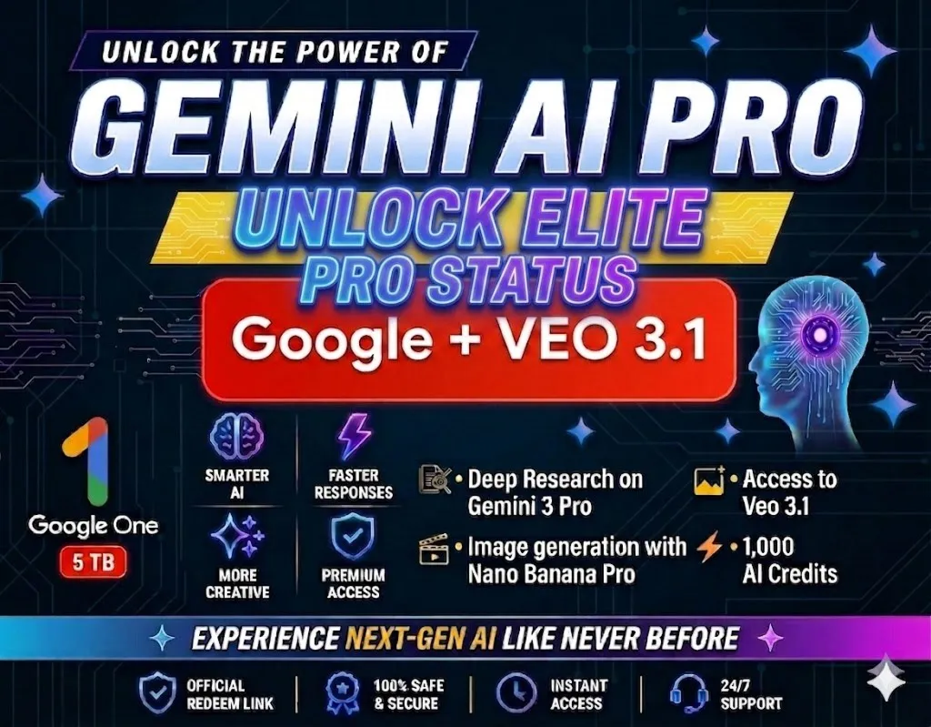 Gemini AI Pro 6 MONTHS ACCESS Google One 5 TB + Veo 3.1 - irongamers.ru