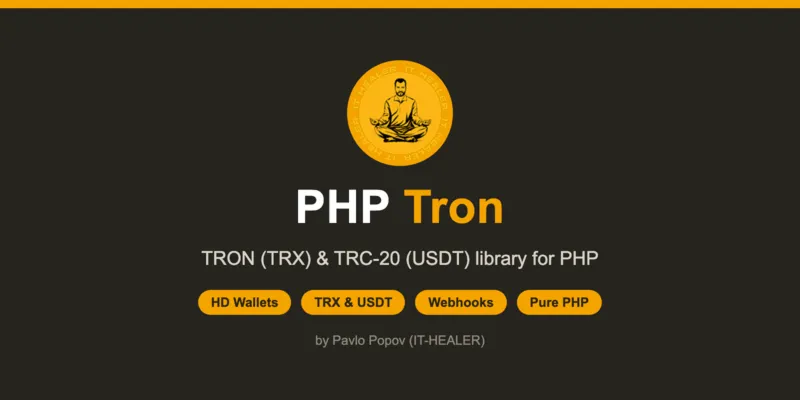 PHP Tron — библиотека для TRON (TRX), TRC-20 и USDT: кошельки, переводы, вебхуки