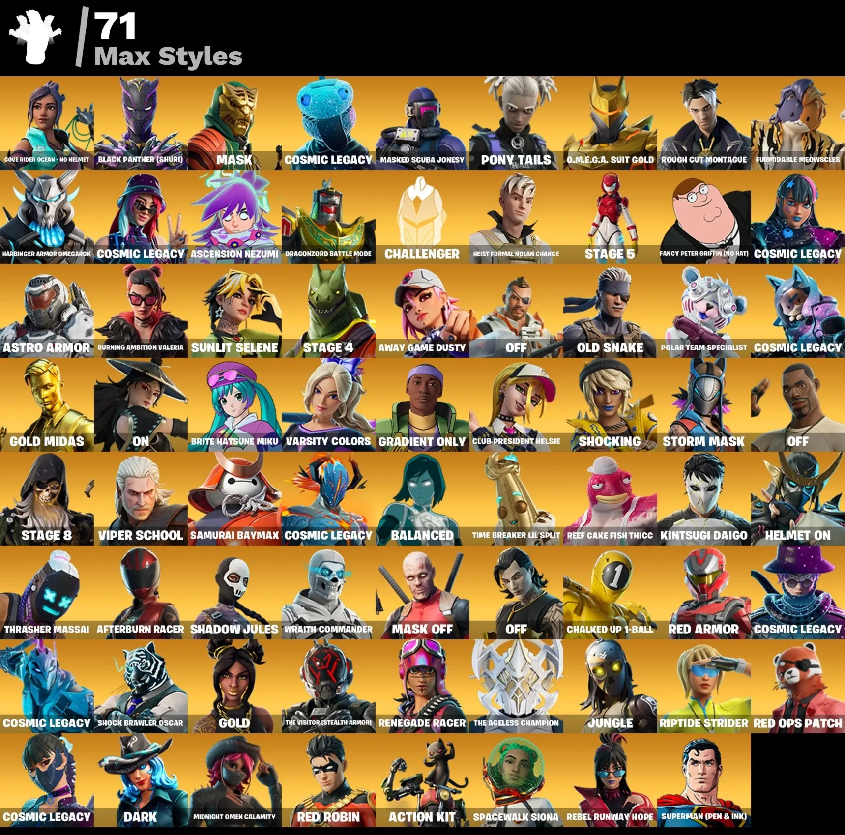 Мгновенный доступ • FN (все платформы) • 233 skins • Renegade Raider • Полный доступ