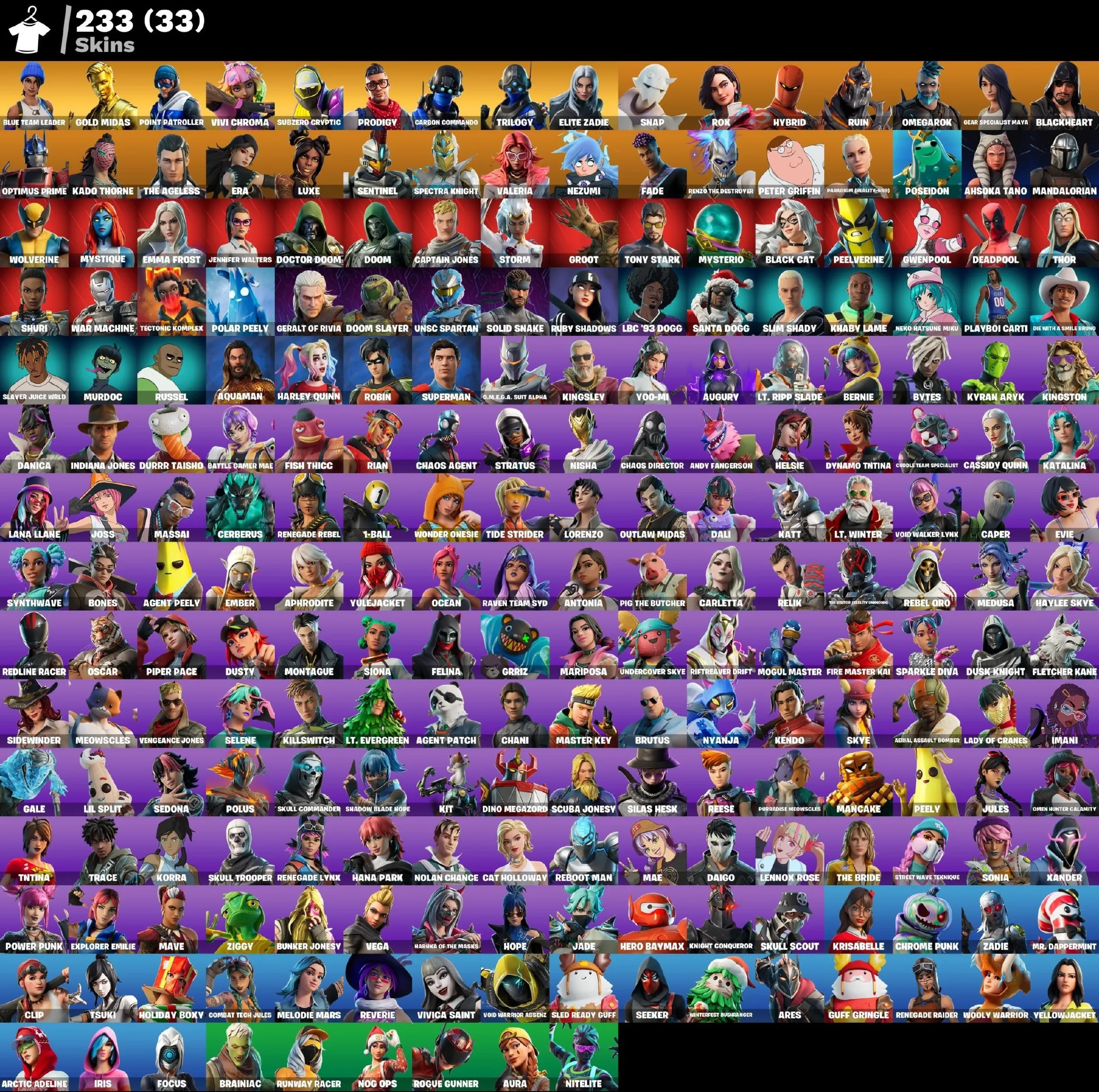 Мгновенный доступ • FN (все платформы) • 233 skins • Renegade Raider • Полный доступ