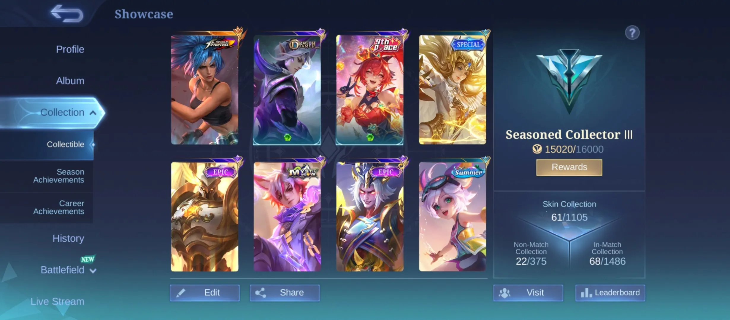 Mobile Legends Account | Fanny P.A.C.E + Ling Dragon Tamer &amp; KOF + 10+ Special/Epic - irongamers.ru